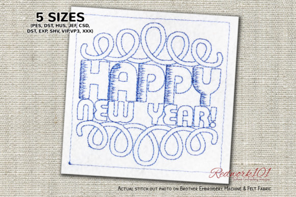 Happy New Year Pattern Redwork: A Designer's Review for Business Merch